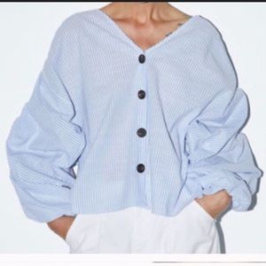 Zara bubble sleeve top